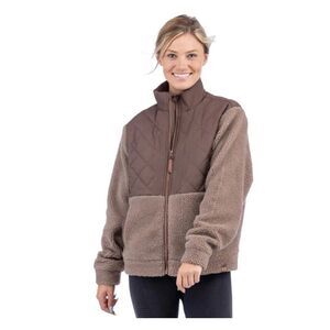NEW! LIV Outdoor Women's Size XS Dahlia Berber Sherpa Full Zip Jacket Brown NWT